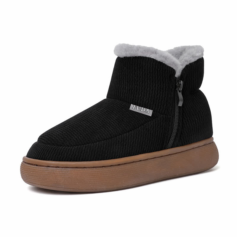 Plus Size Reißverschluss Einfarbig Warme Hausschuhe - image 7