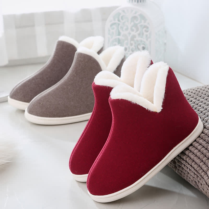 Einfarbige, hohe, warme Hausschuhe - image 6