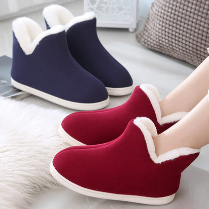 Einfarbige, hohe, warme Hausschuhe - image 2