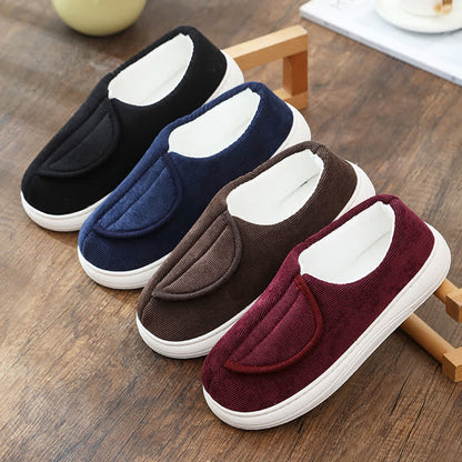 Rutschfeste, warme Hausschuhe mit Klettverschluss in Übergröße - image 3