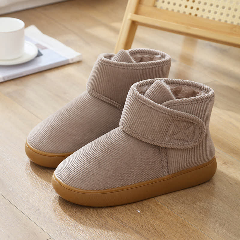 Hohe, warme Hausschuhe mit Klettverschluss - Beige - EU44 (US10) - image 9