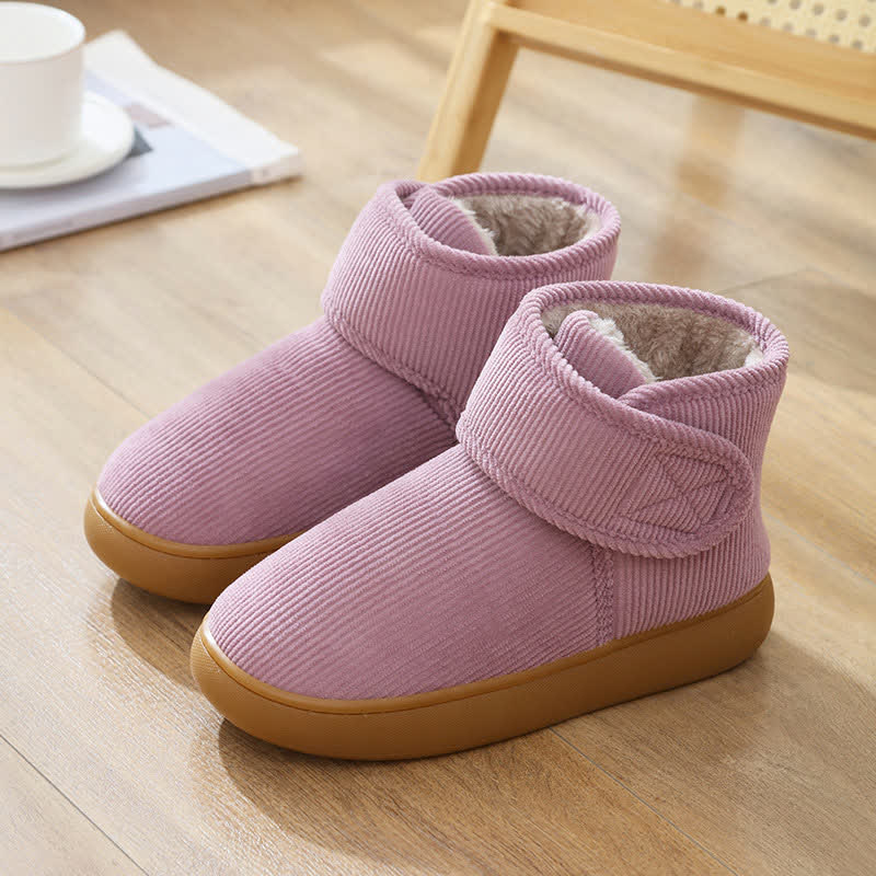 Hohe, warme Hausschuhe mit Klettverschluss - Lila - EU40-41 (US7-7,5) - image 6