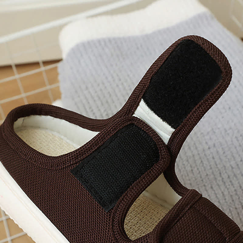 Verstellbare, rutschfeste Leinenpantoffeln mit Klettverschluss in Übergröße - image 8