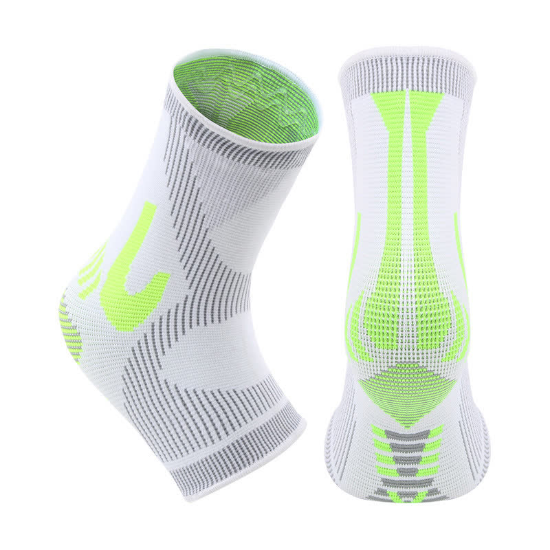 Gestreifte Stretch-Sport-Knöchelstützen aus Strick - Weiß - XL - image 4