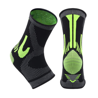Gestreifte Stretch-Sport-Knöchelstützen aus Strick - Schwarz&Grün - XL - image 13