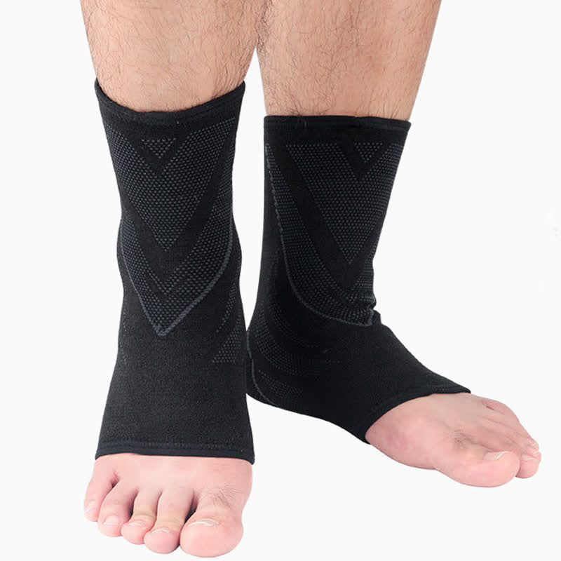 Gestrickte, atmungsaktive, rutschfeste Sport-Knöchelstützen - Schwarz - XL - image 14