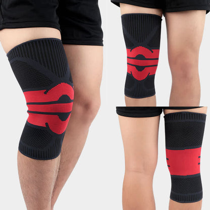 Gestrickte, atmungsaktive Sport-Kompressions-Knieschoner - Rot - XL - image 7