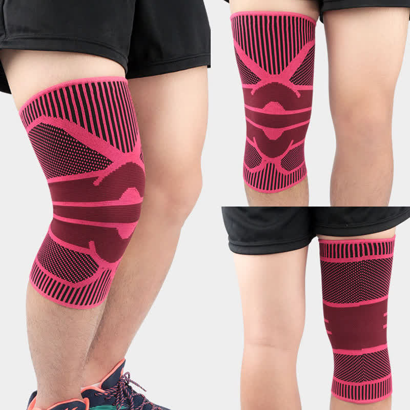 Gestrickte, atmungsaktive Sport-Kompressions-Knieschoner - Rosa - XL - image 10