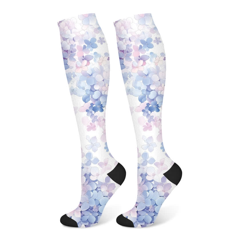 Dreamy Star Feder-Kompressionsstrümpfe (3 Paar) - Blumenmuster (1 Paar) - S/M - image 8