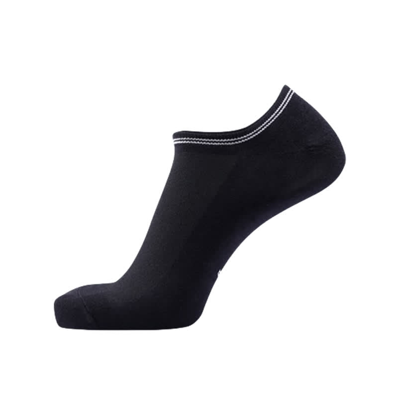Gestreifte, unsichtbare Baumwollsocken mit Bündchen (5 Paar) - Schwarz - EU43-50 (US9-15) - image 7