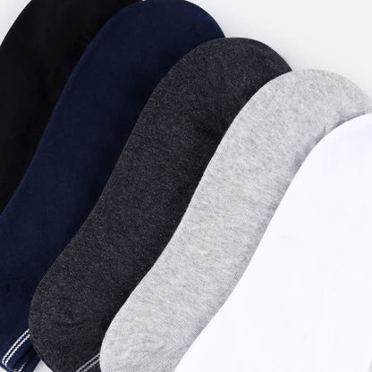 Gestreifte, unsichtbare Baumwollsocken mit Bündchen (5 Paar) - image 1