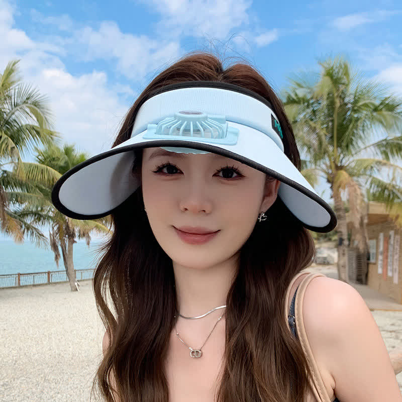 Wiederaufladbarer Outdoor-Ventilator-Visierhut (2 Packungen) - Blau - Einheitsgröße - image 6