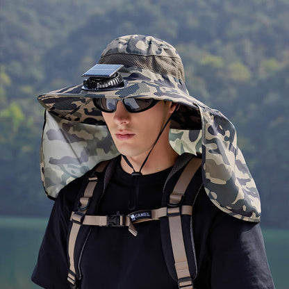 Tarn-Bucket-Hat mit Nackenschutz und wiederaufladbarem Ventilator - Khaki - Einheitsgröße - image 2