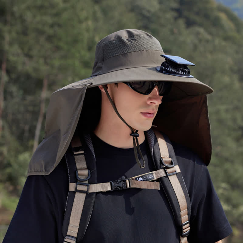 Outdoor-Wildhüte mit wiederaufladbarem Ventilator und Nackenschutz - image 8