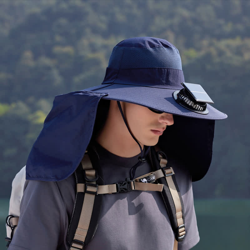 Wiederaufladbarer Outdoor-Fan-Bucket-Hut mit Nackenklappe (2 Packungen) - image 3