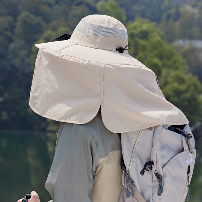 Wiederaufladbarer Outdoor-Fan-Bucket-Hut mit Nackenklappe (2 Packungen) - image 5