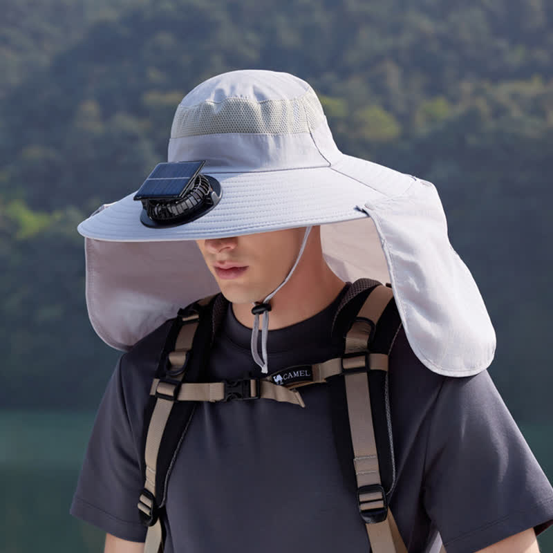 Wiederaufladbarer Outdoor-Fan-Bucket-Hut mit Nackenklappe (2 Packungen) - image 10