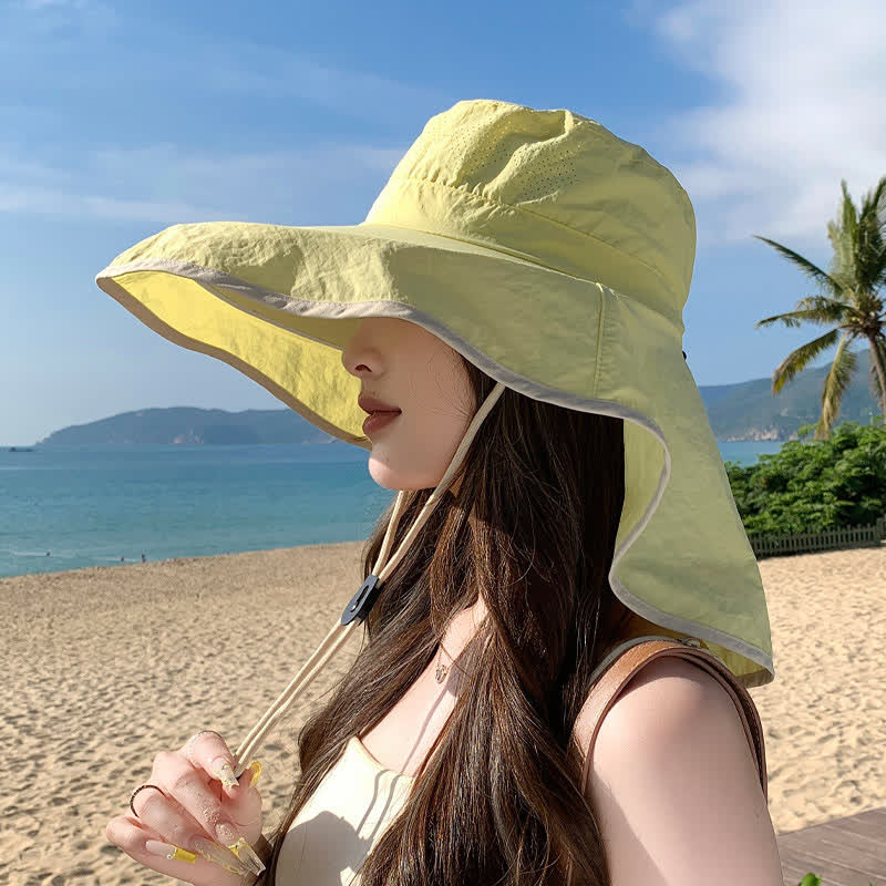 Sonnenhut mit breiter Krempe und Nackenklappe (2er-Pack) - Gelb - Einheitsgröße - image 6