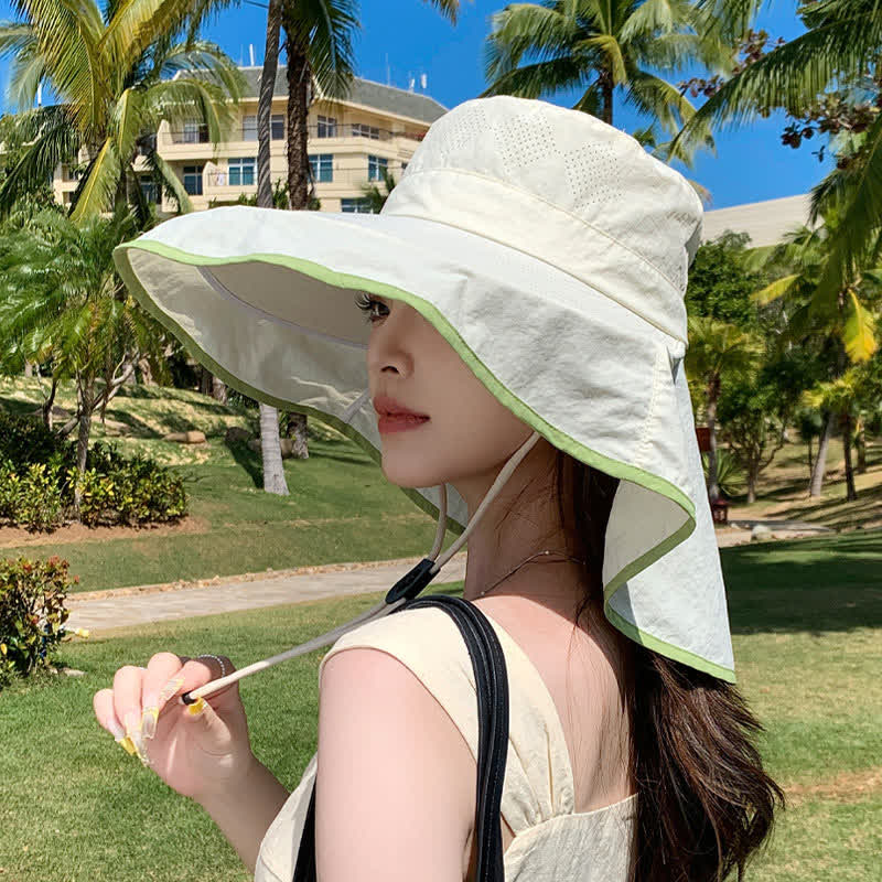 Sonnenhut mit breiter Krempe und Nackenklappe (2er-Pack) - Beige - Einheitsgröße - image 7