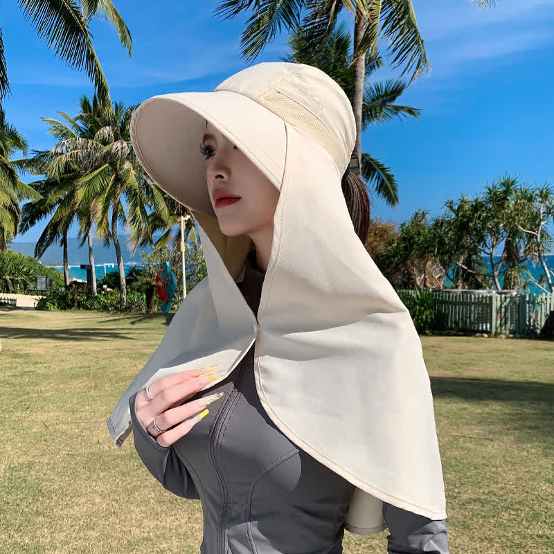 Wasserfester Sonnenhut mit breiter Krempe und Nackenklappe (2 Packungen) - Beige - Einheitsgröße - image 2