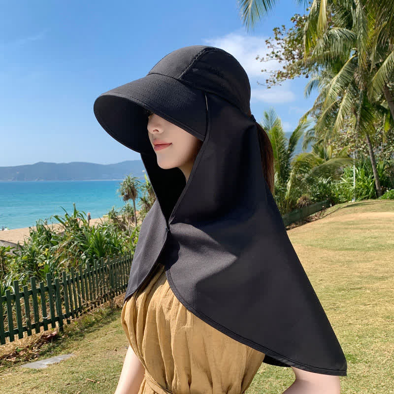 Wasserfester Sonnenhut mit breiter Krempe und Nackenklappe (2 Packungen) - Schwarz - Einheitsgröße - image 0