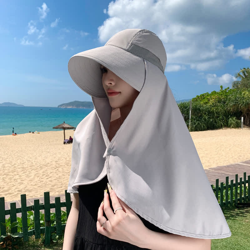 Wasserfester Sonnenhut mit breiter Krempe und Nackenklappe (2 Packungen) - Grau - Einheitsgröße - image 4