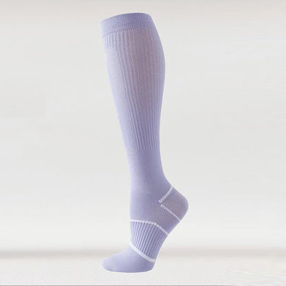Einfarbige, atmungsaktive Kompressions-Kniestrümpfe aus Netzstoff (6 Paar) - Lila - EU36-40 (US3-7) - image 6