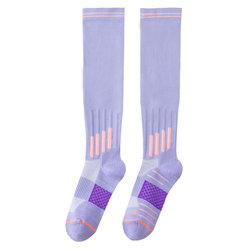 Sport-Kompressions-Kniestrümpfe mit Streifenmuster (6 Paar) - Lila - EU36-40 (US3-7) - image 5