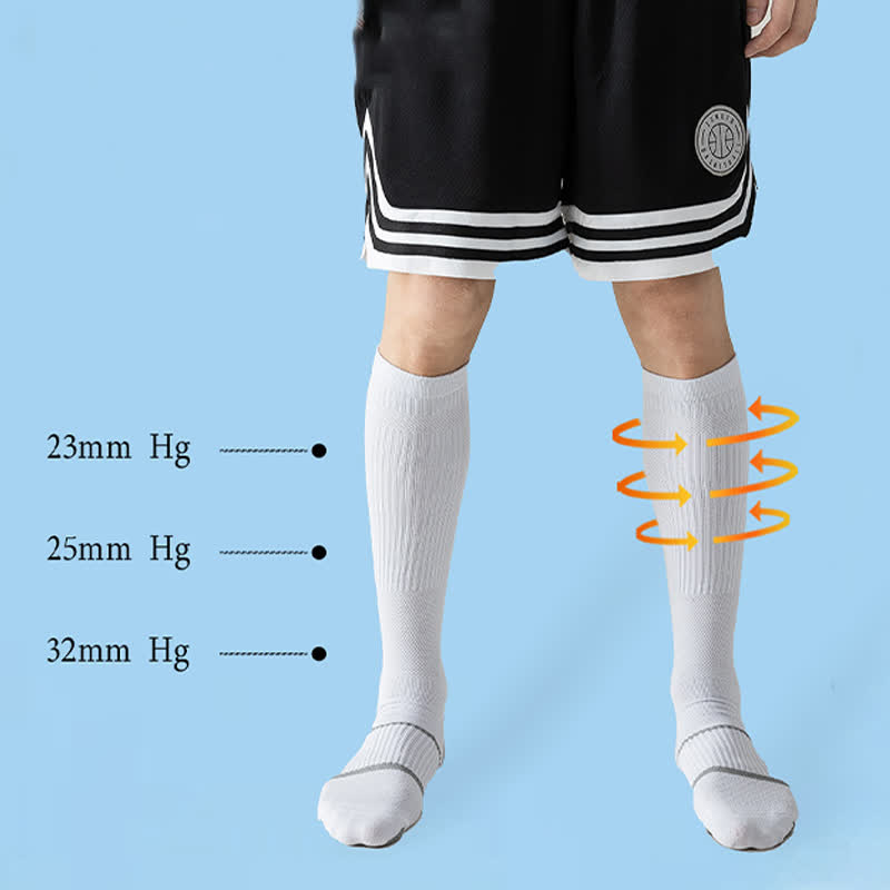 Einfarbige Sport-Kompressions-Kniestrümpfe (6 Paar)