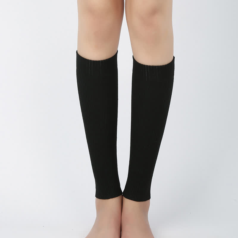 Wadenstulpen aus Baumwolle, einfarbig, hochelastisch (2 Paar) - Schwarz - XL - image 1