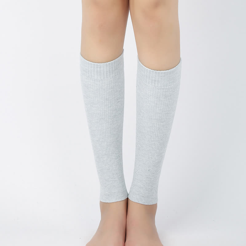 Wadenstulpen aus Baumwolle, einfarbig, hochelastisch (2 Paar) - Hellgrau - XL - image 6