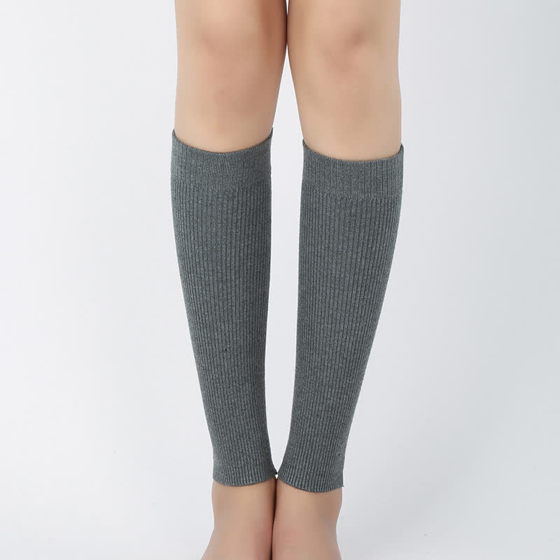 Wadenstulpen aus Baumwolle, einfarbig, hochelastisch (2 Paar) - Dunkelgrau - XL - image 3