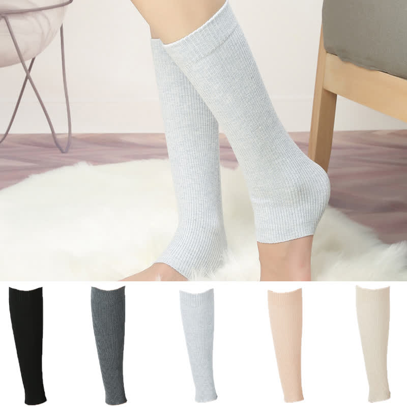 Wadenstulpen aus Baumwolle, einfarbig, hochelastisch (2 Paar) - image 0