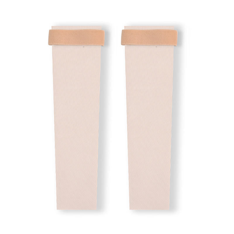 Leichte, nahtlose Beinlinge mit Riemen - Beige - XL - image 7