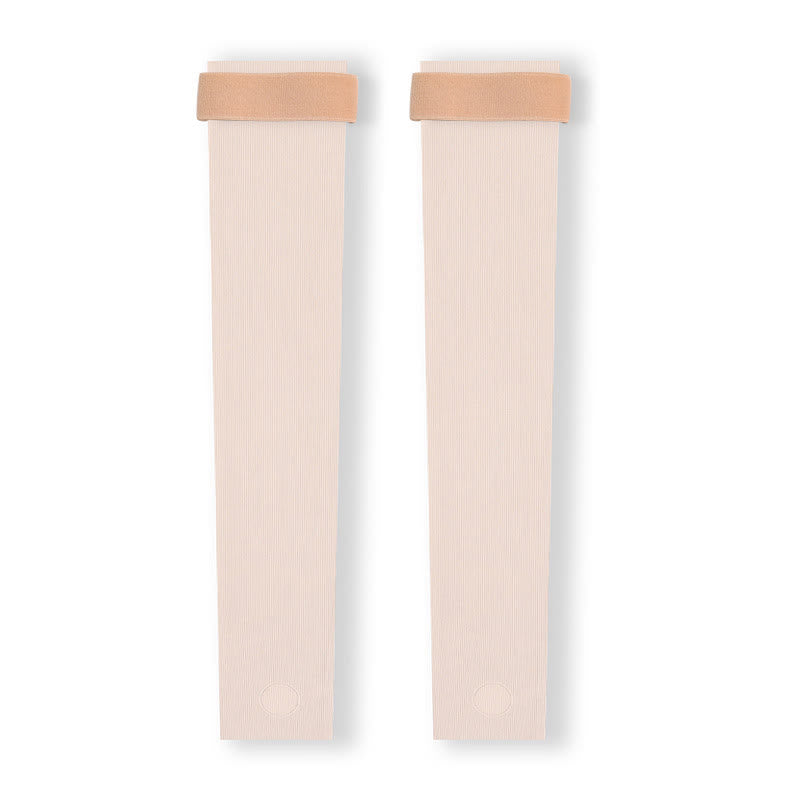 Leichte, nahtlose Beinlinge mit Steg und Riemen - Beige - XL - image 3