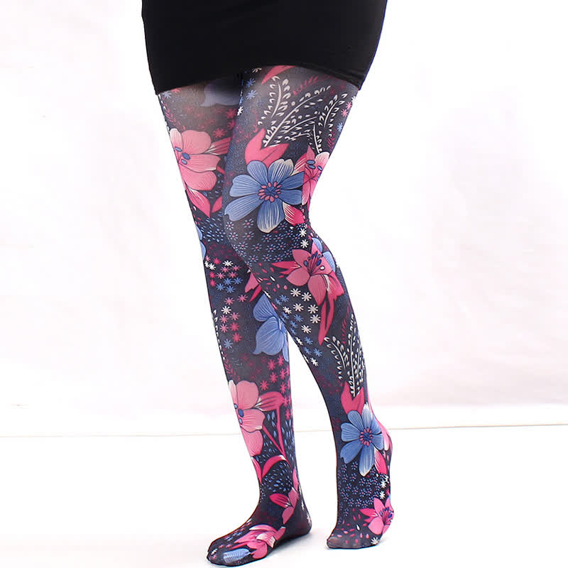 Strumpfhose mit Vintage Love-Diamant-Print - B - Einheitsgröße - image 2