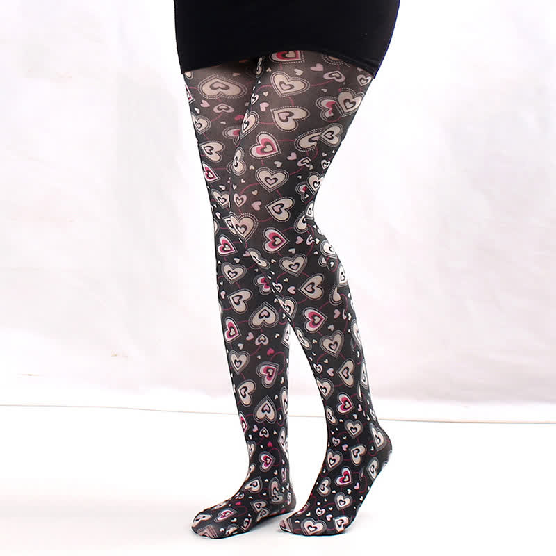 Strumpfhose mit Vintage Love-Diamant-Print - G - Einheitsgröße - image 7