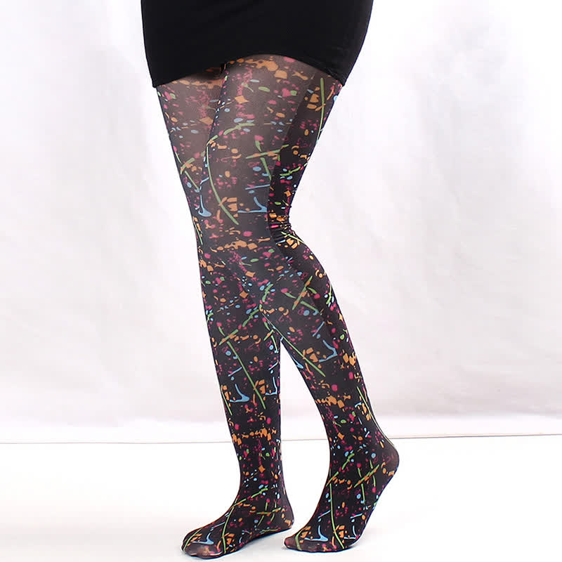 Strumpfhose mit Vintage Love-Diamant-Print - C - Einheitsgröße - image 2