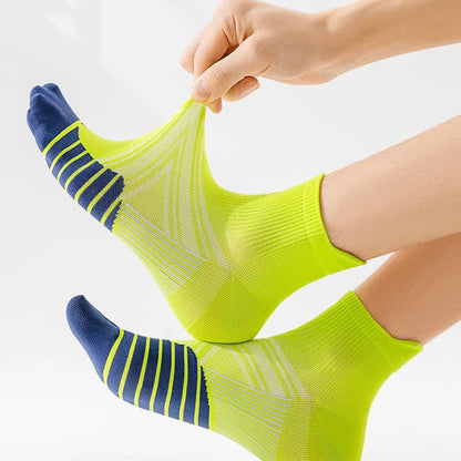 Schnelltrocknende, dünne Lauf-Kompressionssocken mit Knöchelschutz (5 Paar)