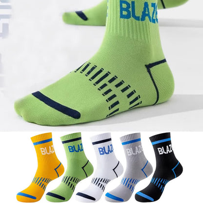 Sport-Kompressionssocken mit Buchstabendruck (5 Paar)