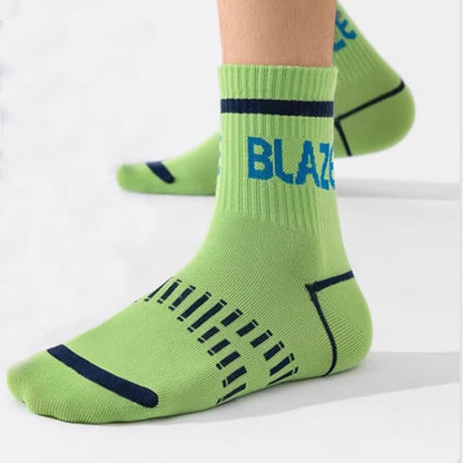 Sport-Kompressionssocken mit Buchstabendruck (5 Paar)