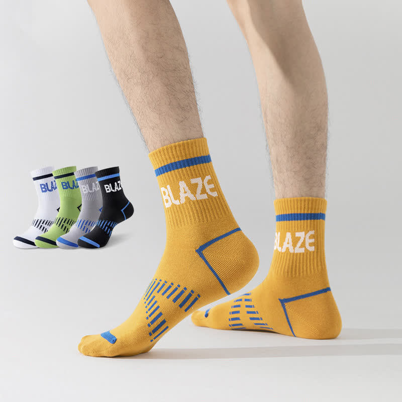 Sport-Kompressionssocken mit Buchstabendruck (5 Paar)