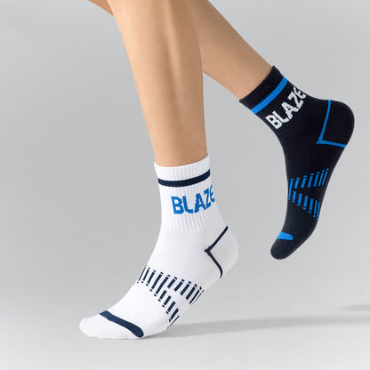 Sport-Kompressionssocken mit Buchstabendruck (5 Paar)