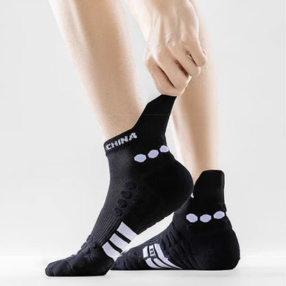 Rutschfeste Sport-Knöchelkompressionssocken aus Baumwolle (4 Paar)