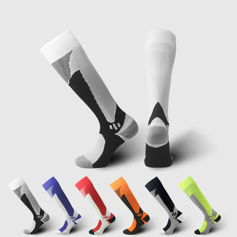 Fußball-Sport-Kompressions-Kniestrümpfe (6 Paar) - Mehrfarbig - EU38-45 (US5-11) - image 0