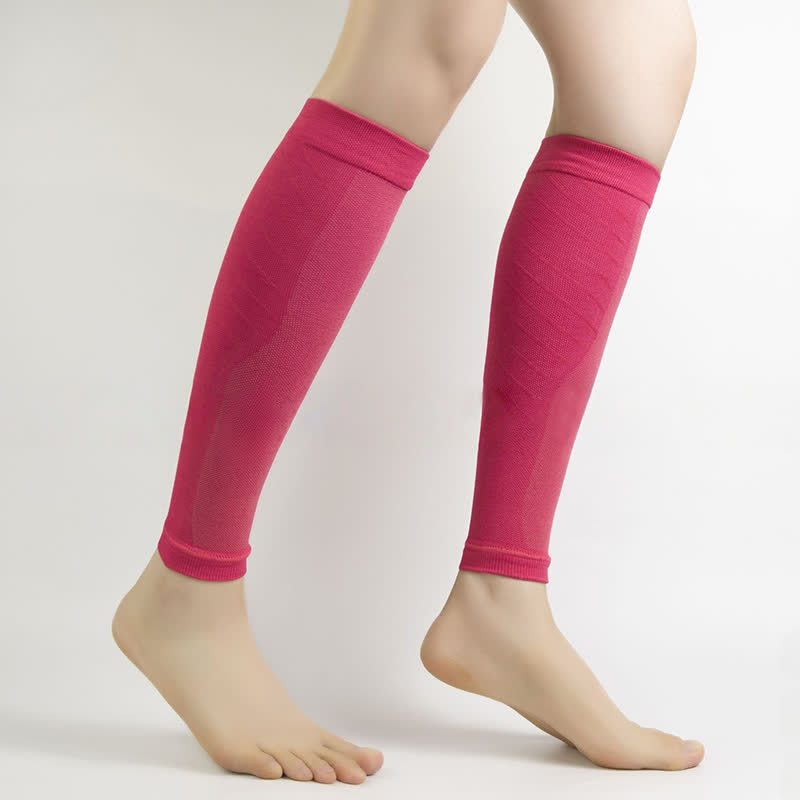Einfarbige Sport-Wadenkompressionsärmel - Rose - XL - image 3
