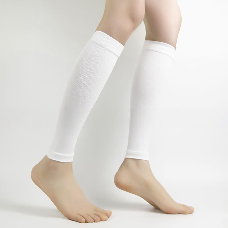 Einfarbige Sport-Wadenkompressionsärmel - Weiß - XL - image 0