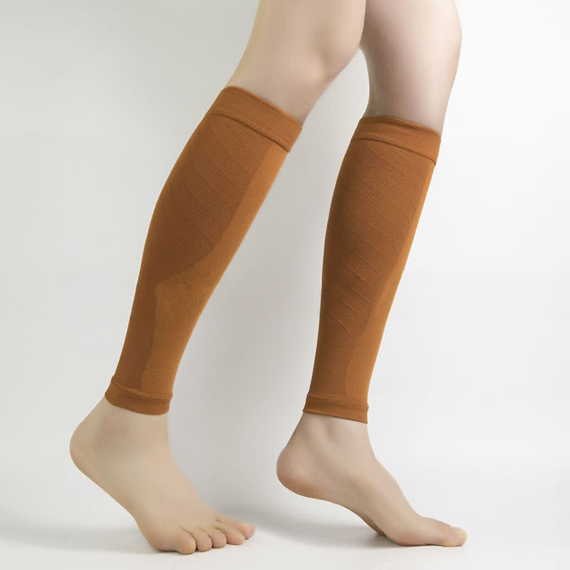 Einfarbige Sport-Wadenkompressionsärmel - Braun - XL - image 7