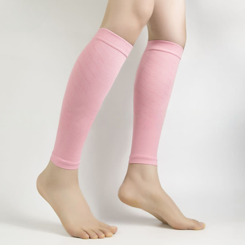Einfarbige Sport-Wadenkompressionsärmel - Rosa - XL - image 4