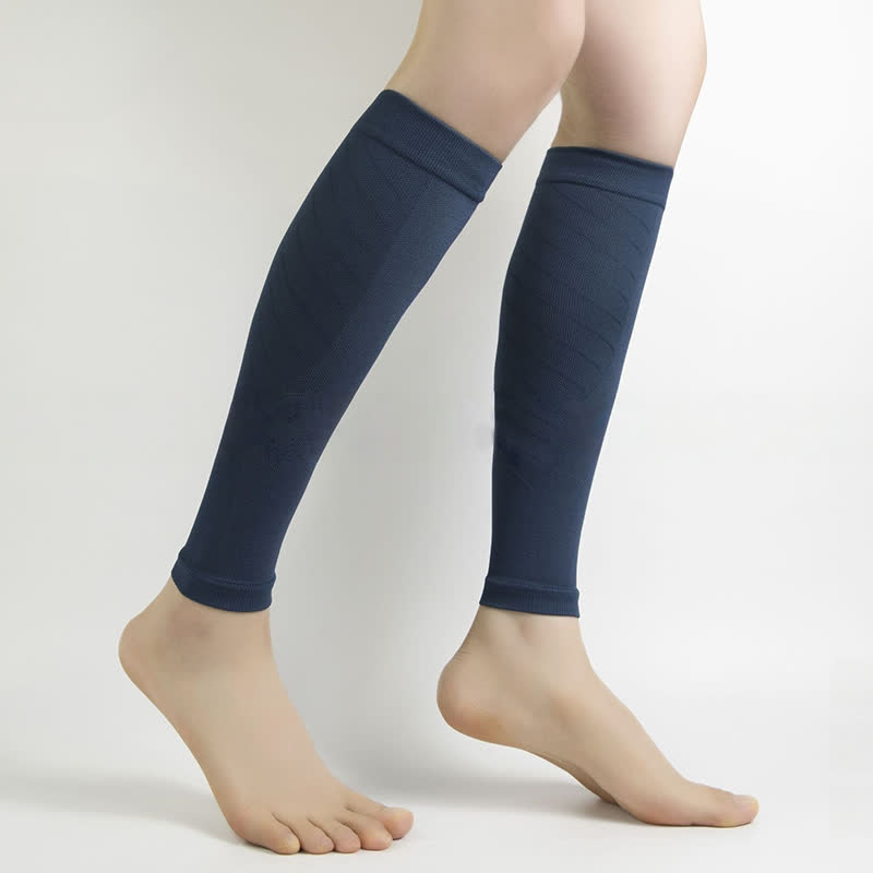Einfarbige Sport-Wadenkompressionsärmel - Marineblau - XL - image 9